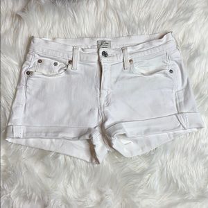 J. Crew Cuffed White Denim Shorts
